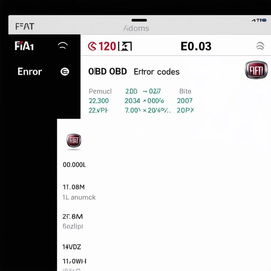 Fiat OBD App Screen