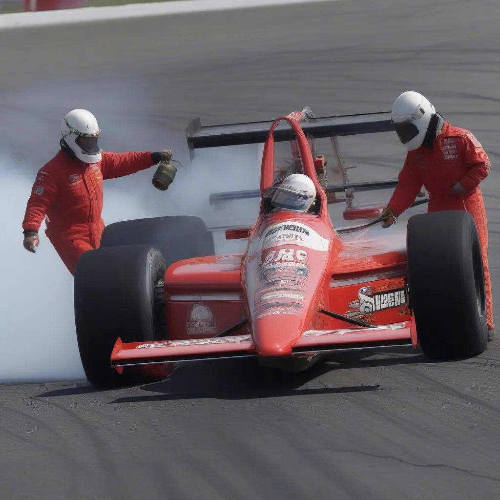 Fire suppression system activation during a race