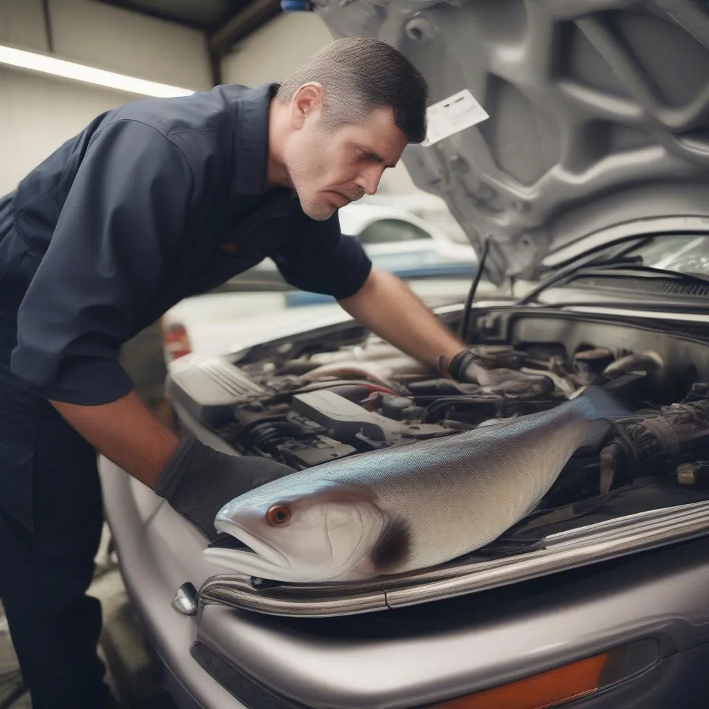 Professional Mechanic Diagnosing Flashing Tilefish