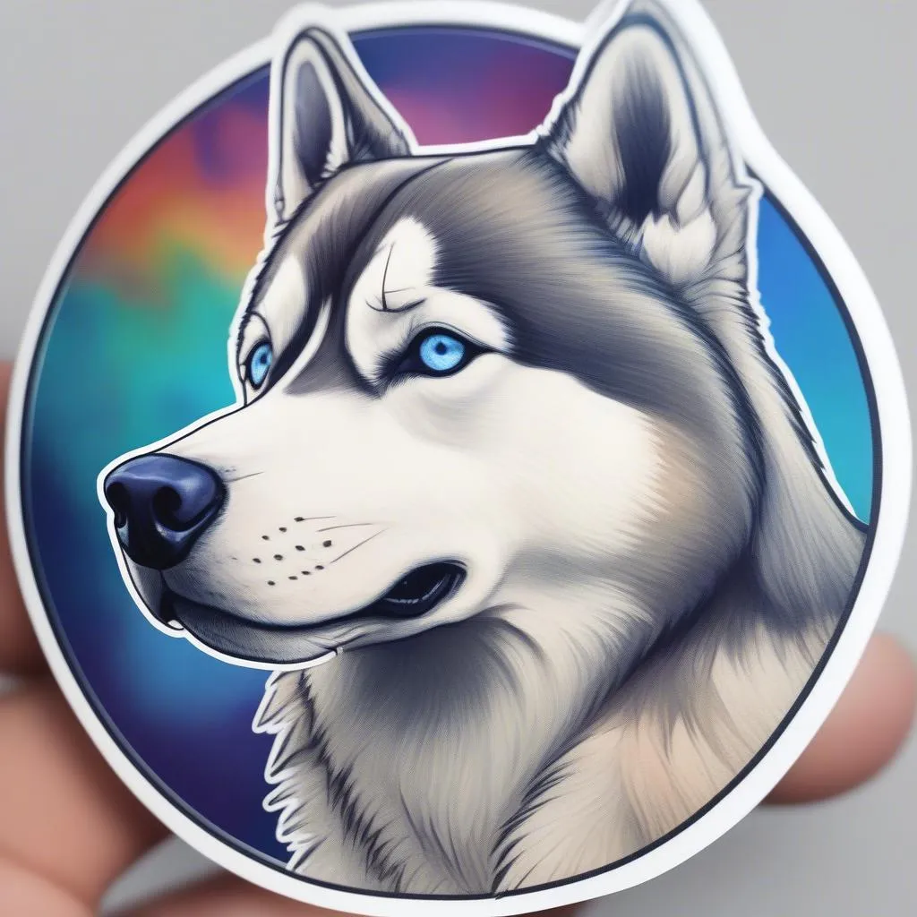 Siberian Husky Full-Color Sticker