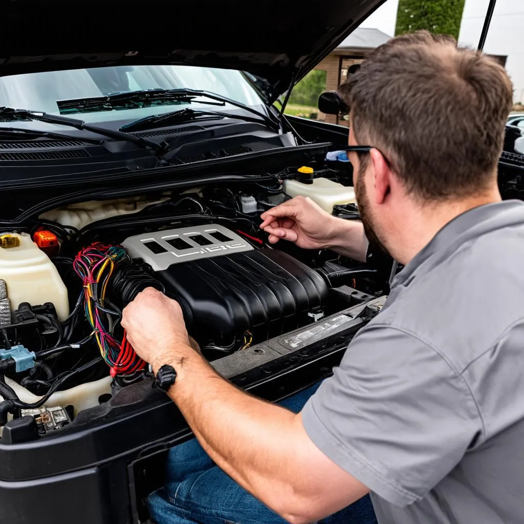 A GMC truck with a check engine light on