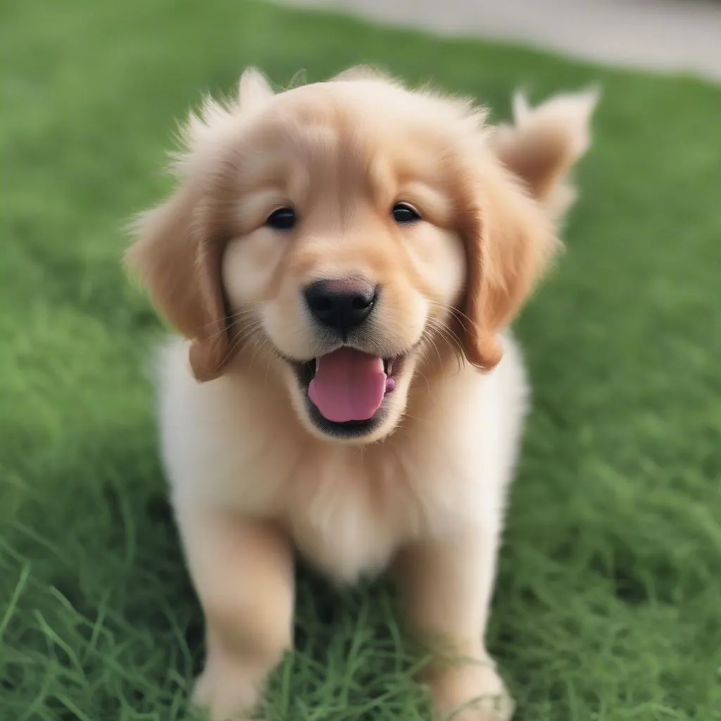 A golden doodle puppy