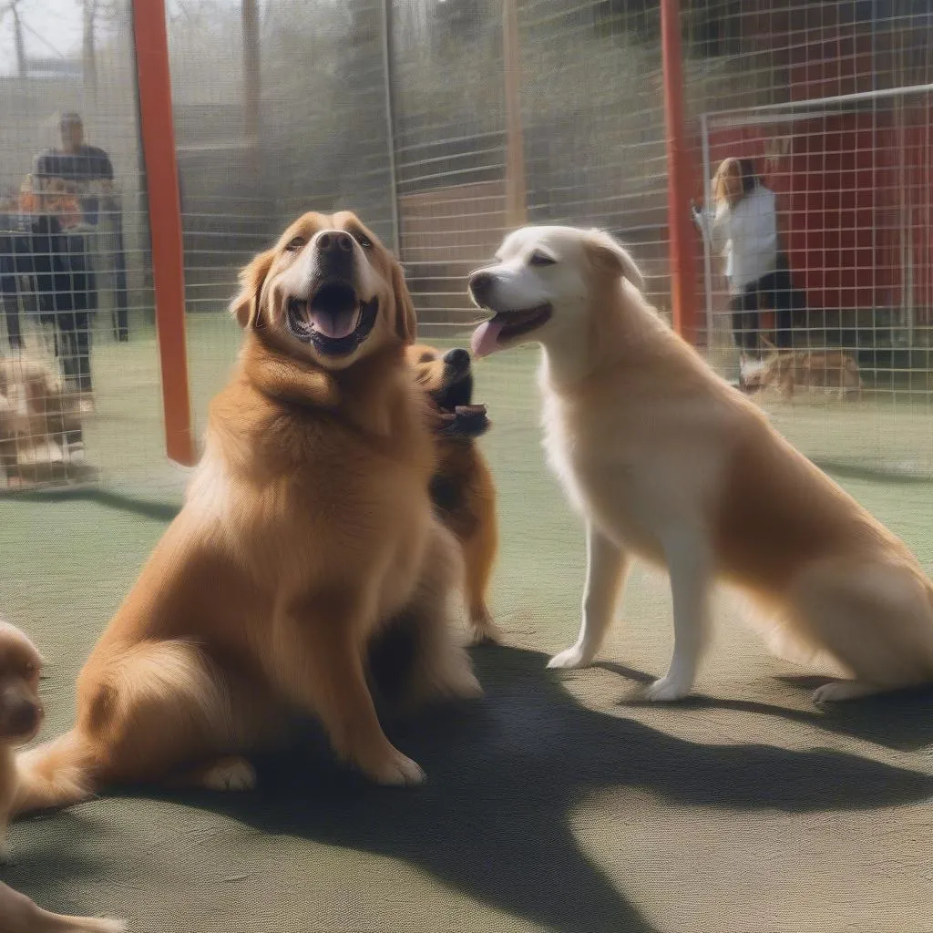 Happy Dogs Playing Together in a Safe Environment