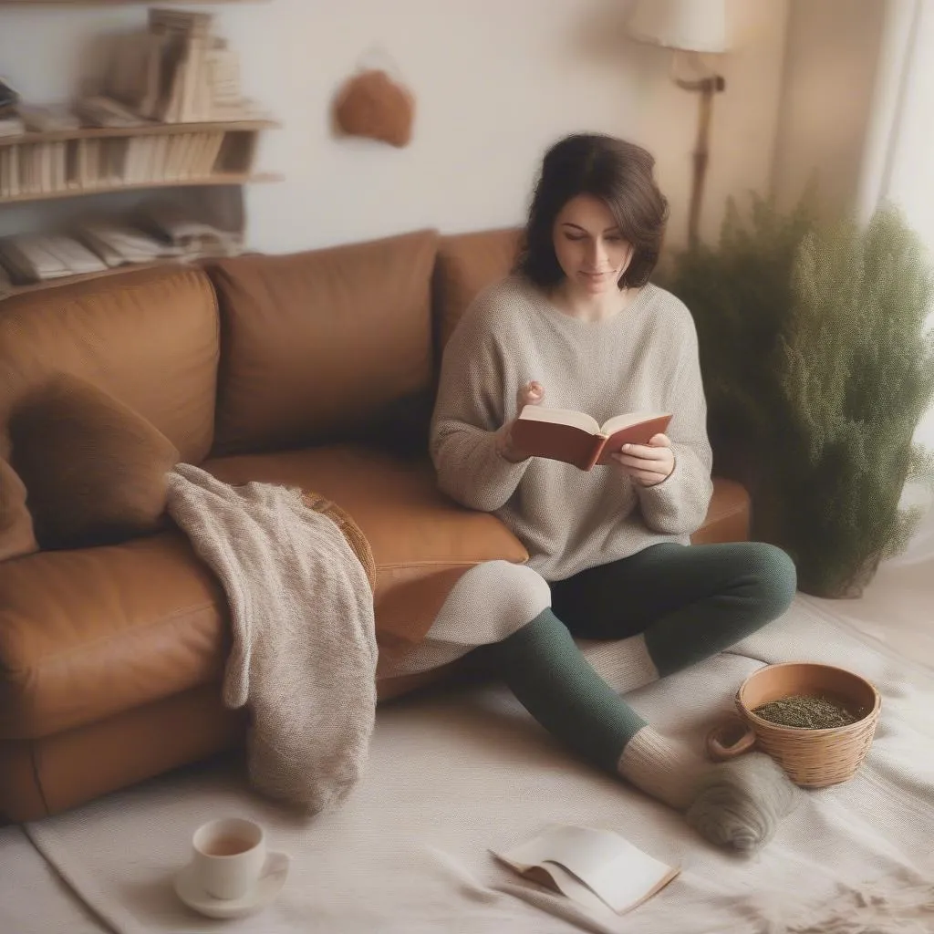 Woman with cup of herbal tea