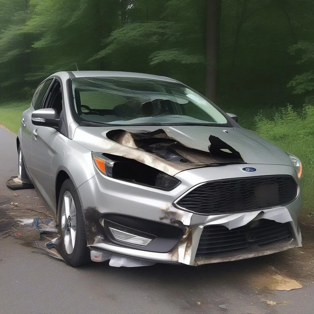 Hershey, PA Car Accident: Damaged Ford Focus