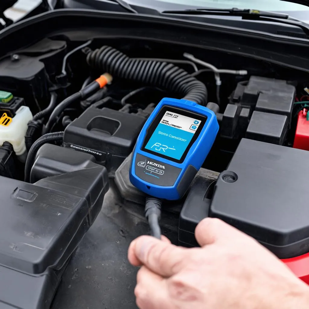 Connecting a diagnostic scanner to a Honda CR-V OBD port