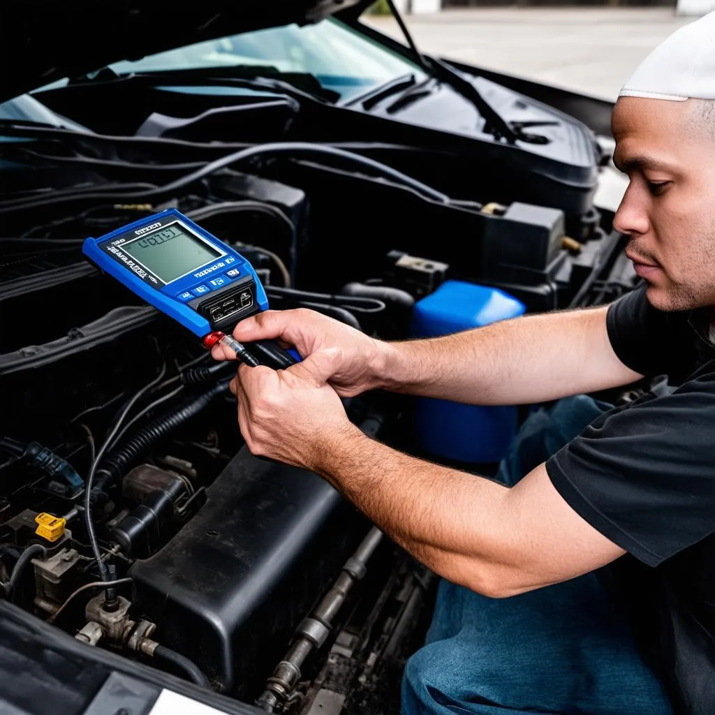 Honda Mechanic Working OBD Port