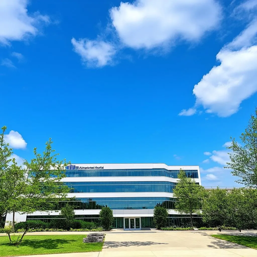 Modern hospital exterior