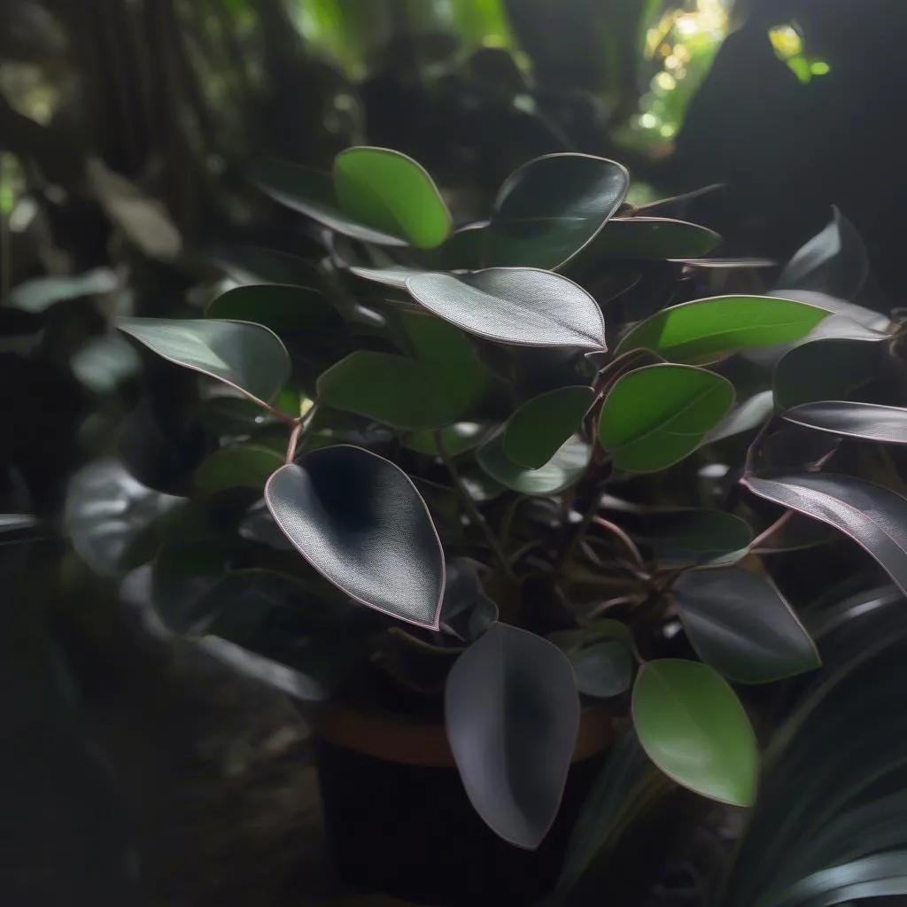 Hoya Krohniana Black in Soft Forest Light