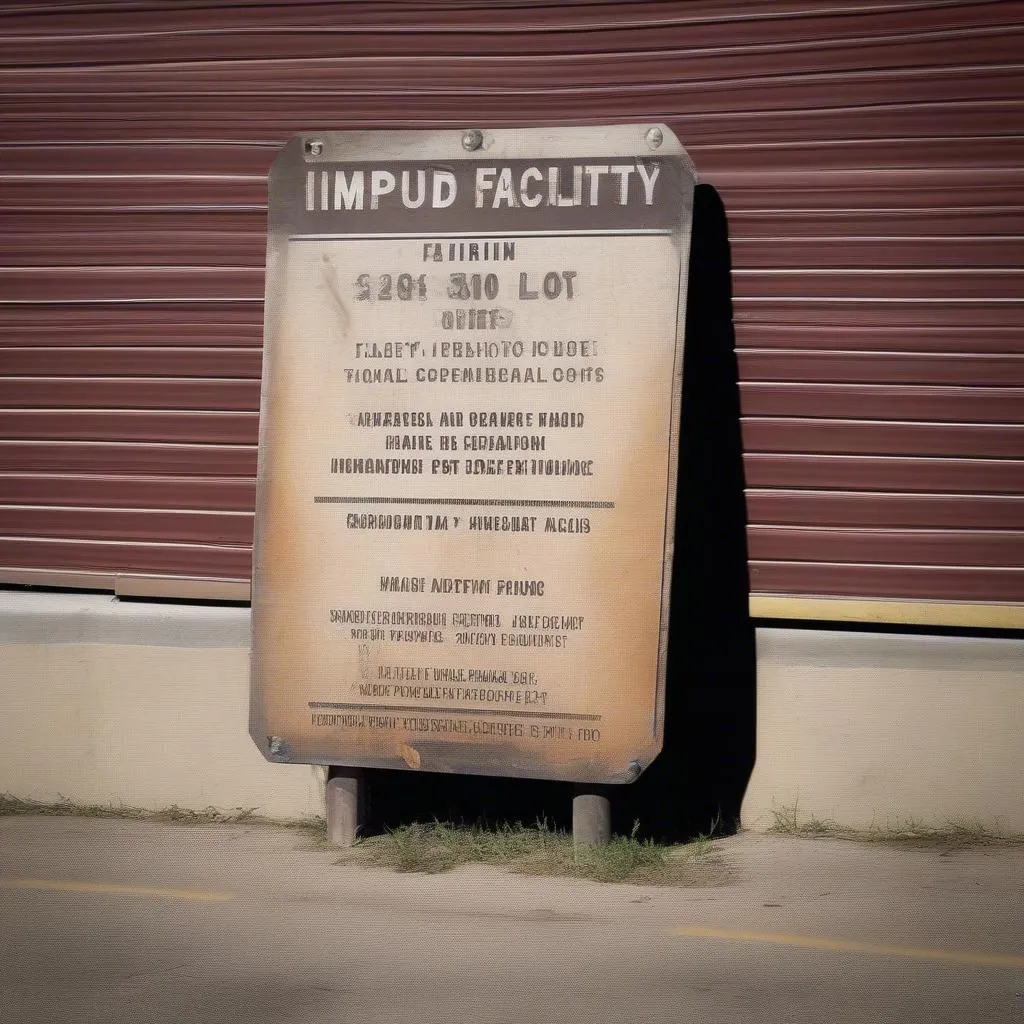 Impound Lot Sign