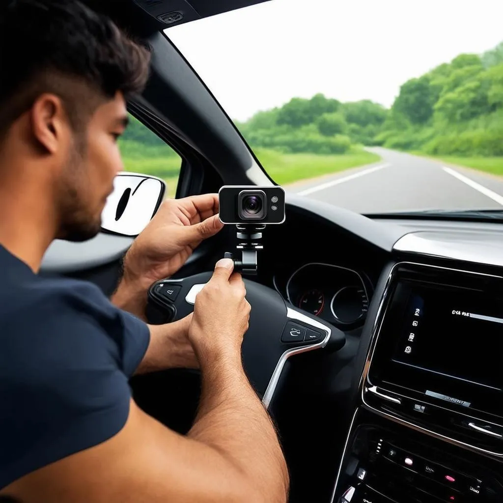 Interior car camera mount installation