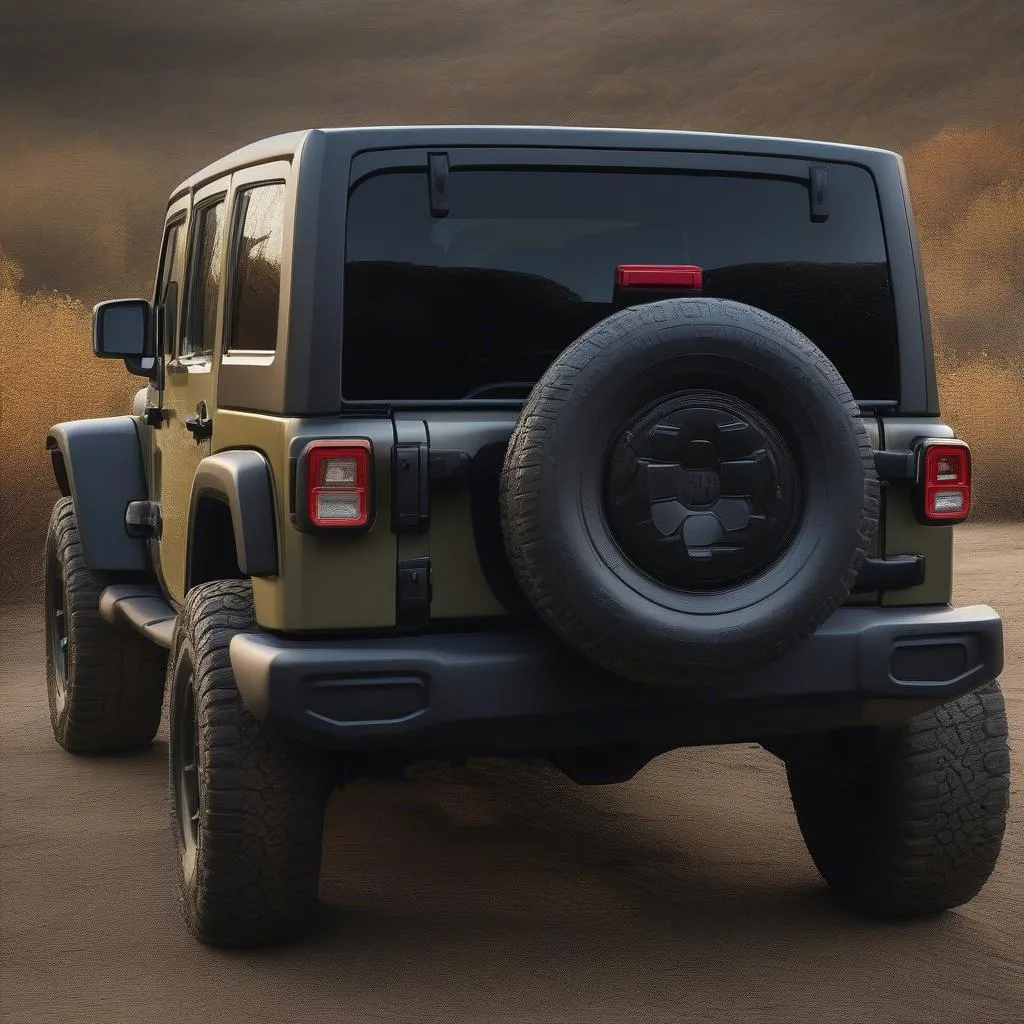 Jeep Wrangler with roll-down rear window