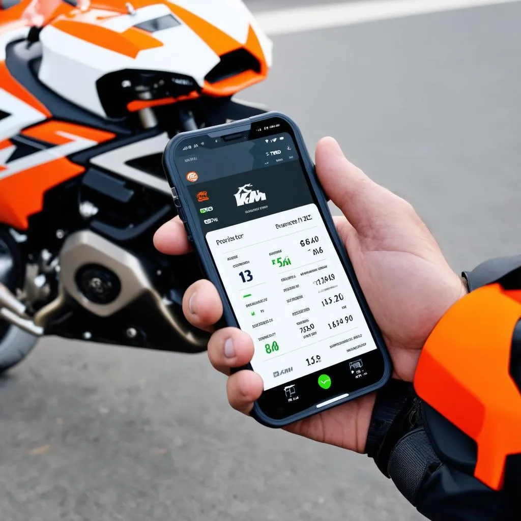 KTM OBD App Screen