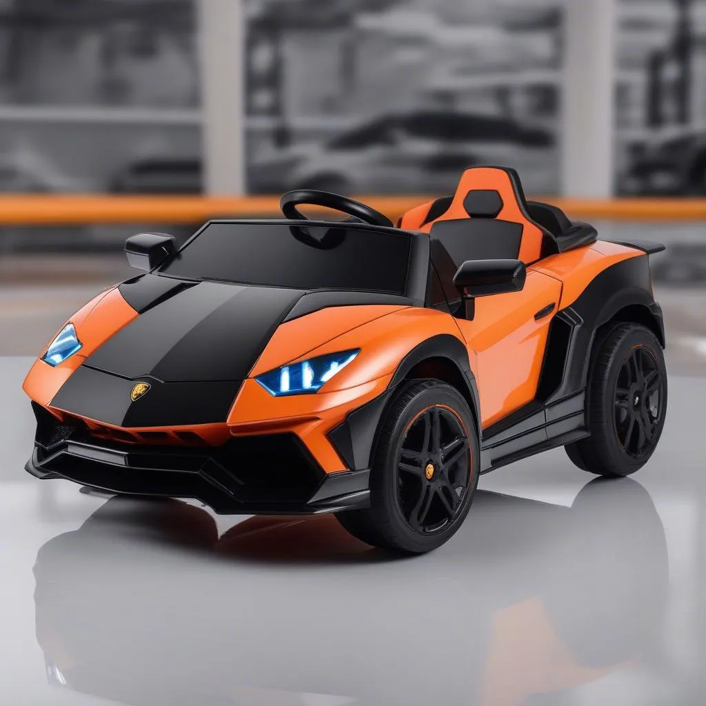 Lamborghini child car with remote control, sound effects, and lights