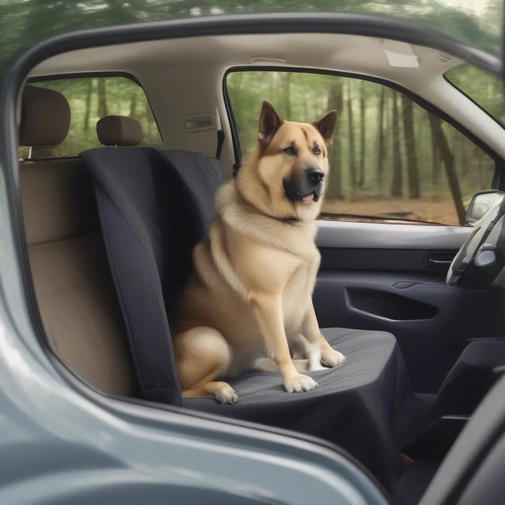 Large console dog car seat for a German Shepherd