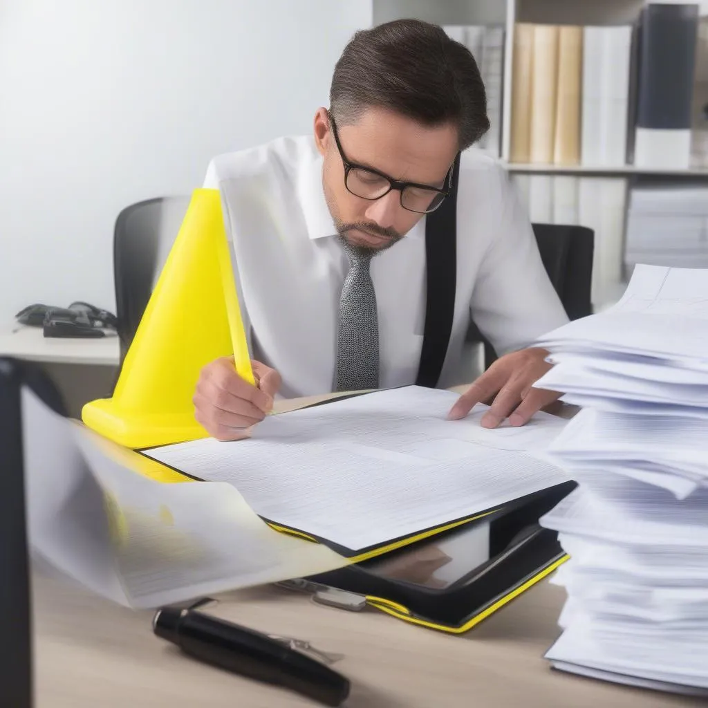 Lawyer Reviewing Documents