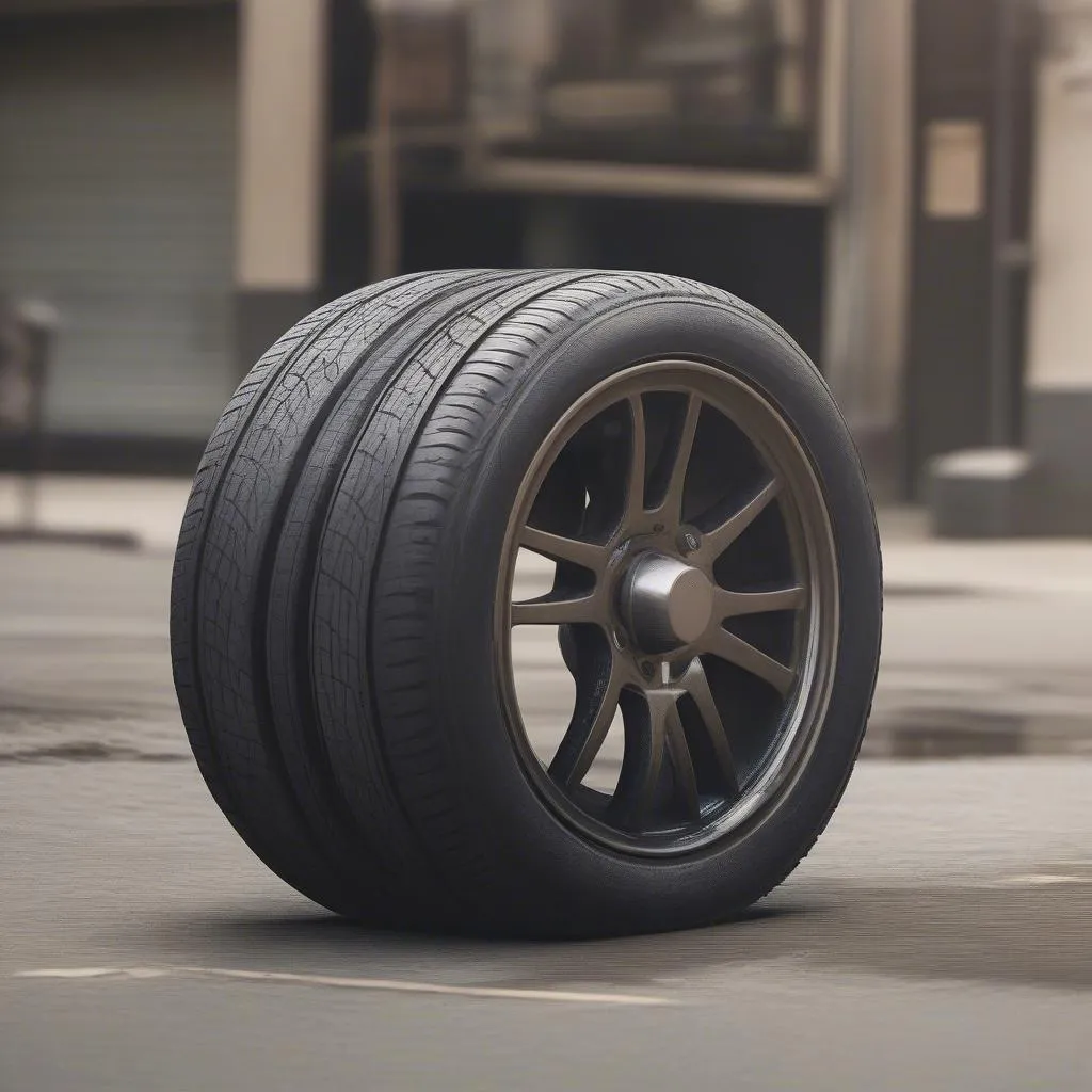 Car Tire with Low Pressure