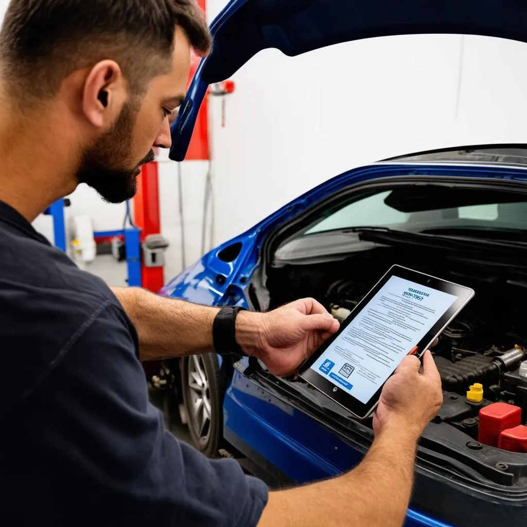 Mechanic Inspecting Used Car