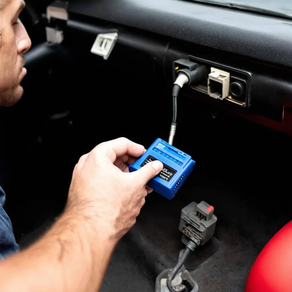 Mechanic Installing OBD