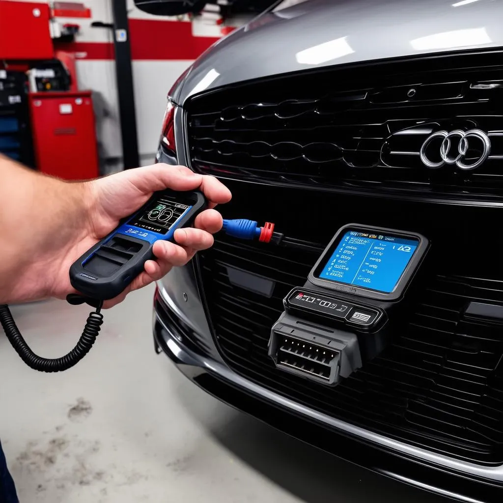 Mechanic Using Diagnostic Tool