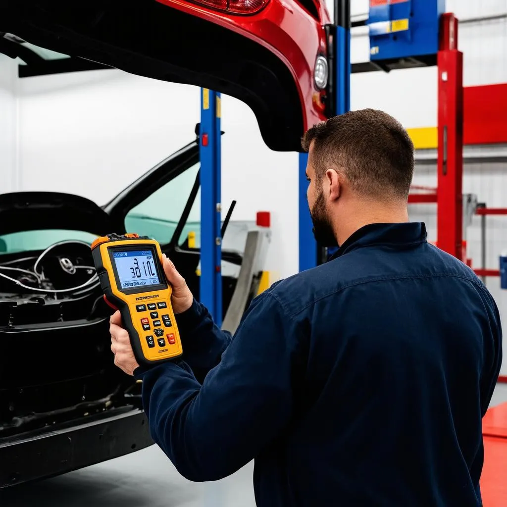 Mechanic Using Diagnostic Tool