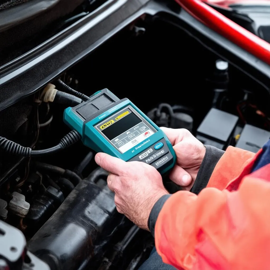 Mechanic Using Diagnostic Tool