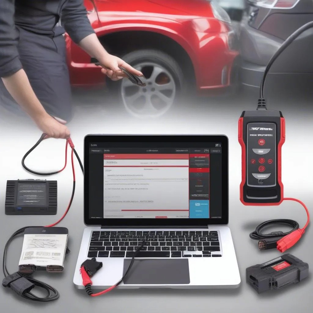 Mechanic Using OBD II Scanner