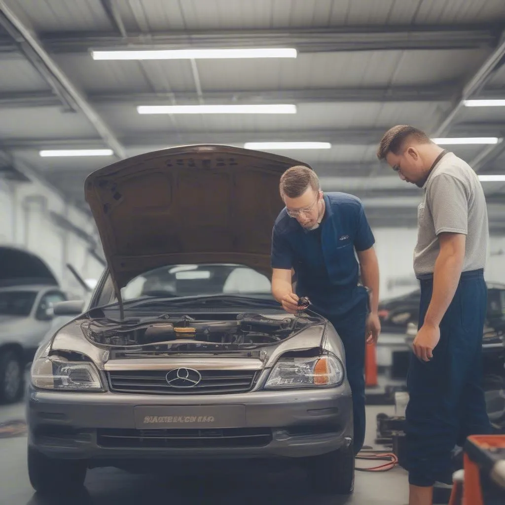 Mechanic Using OBD Module