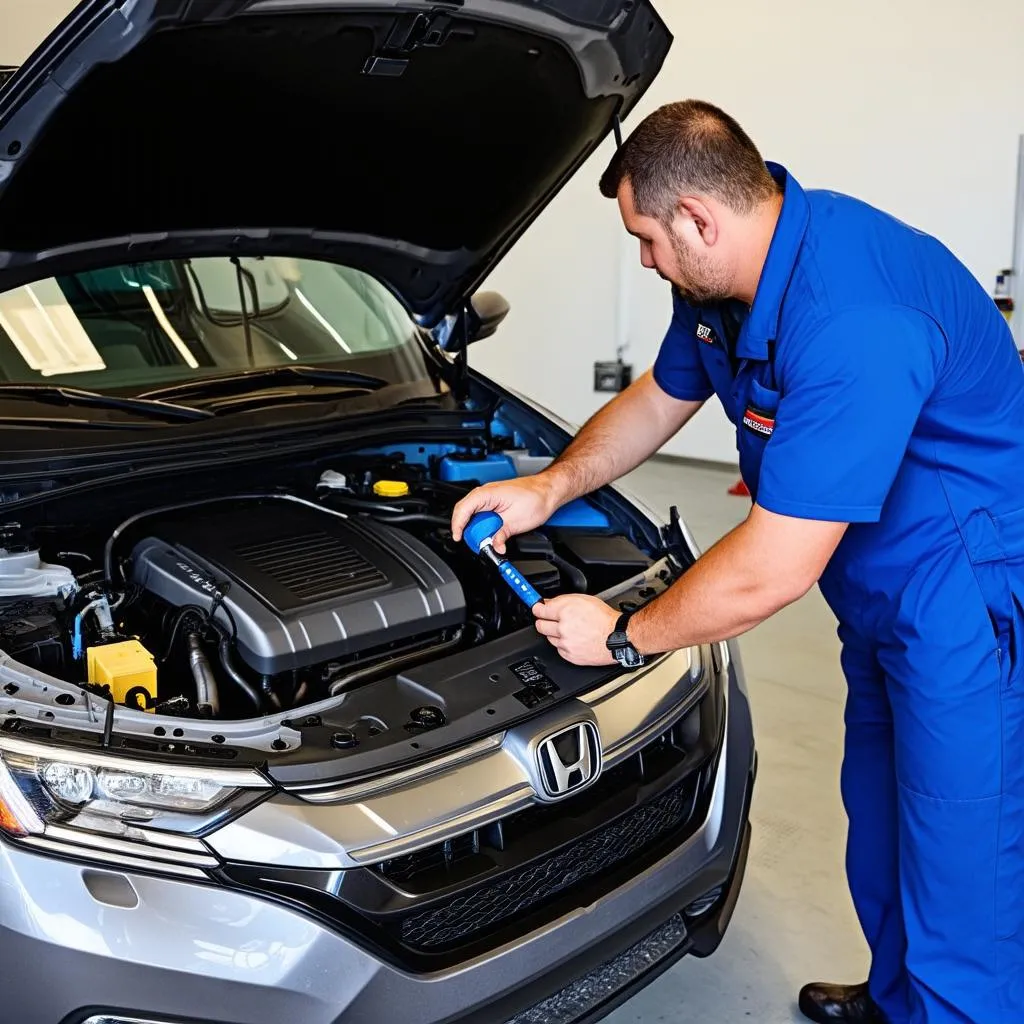 Mechanic Using OBD Reader