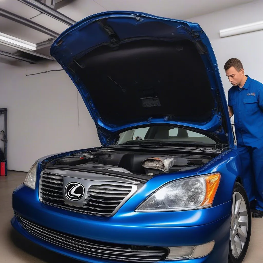 Mechanic Using OBD Scanner