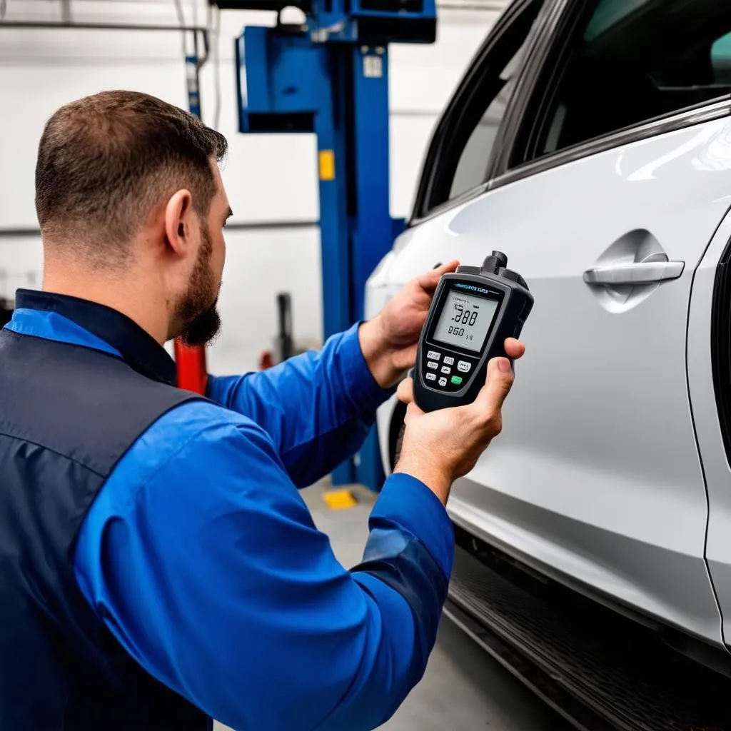 Mechanic Using an OBD Scanner