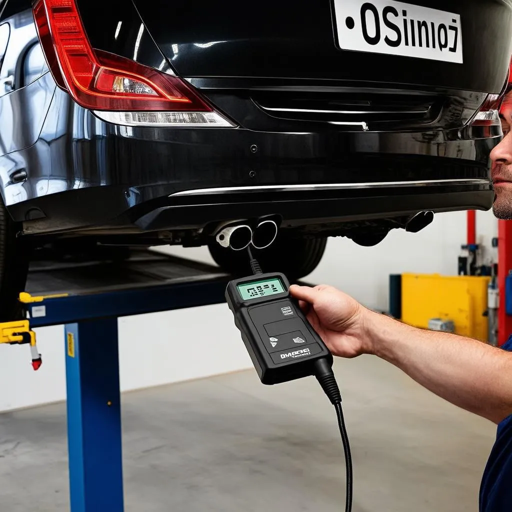 Mechanic Using OBD Scanner on Opel