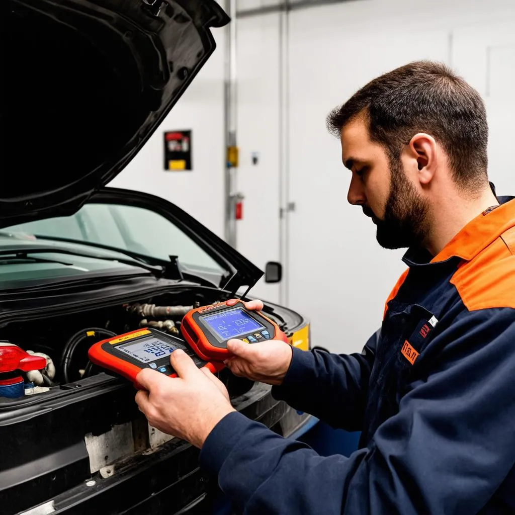 Mechanic Working on DPF System