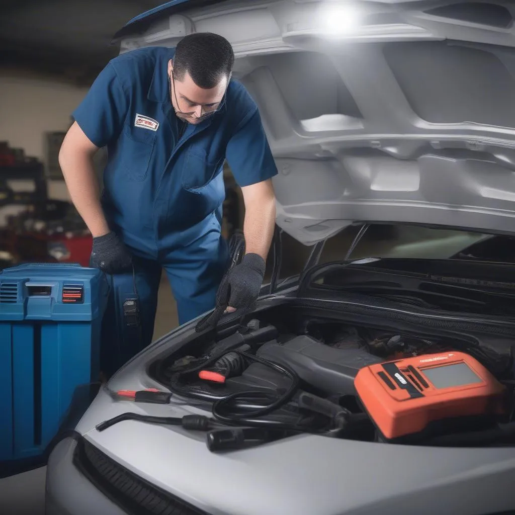 Mechanic Diagnosing Car Problems