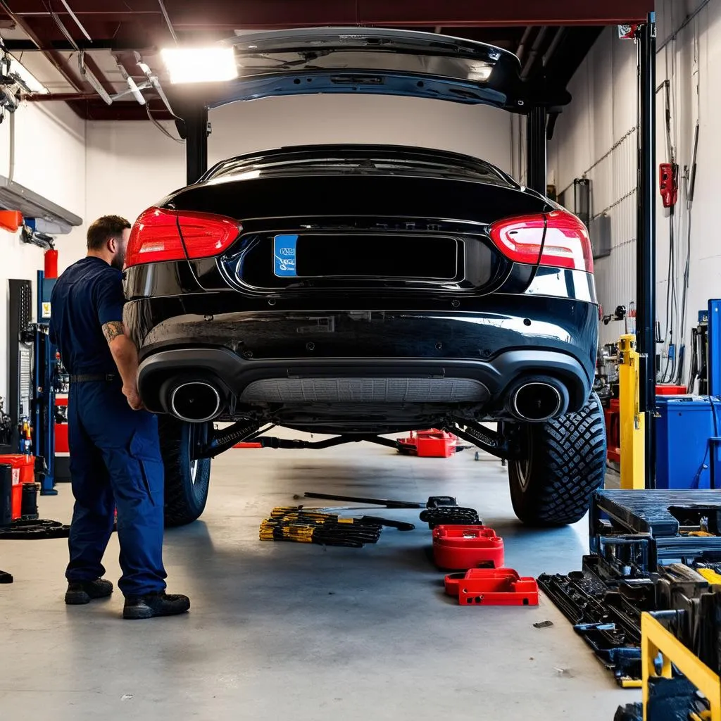 Mechanic Working on a European Car Prompt