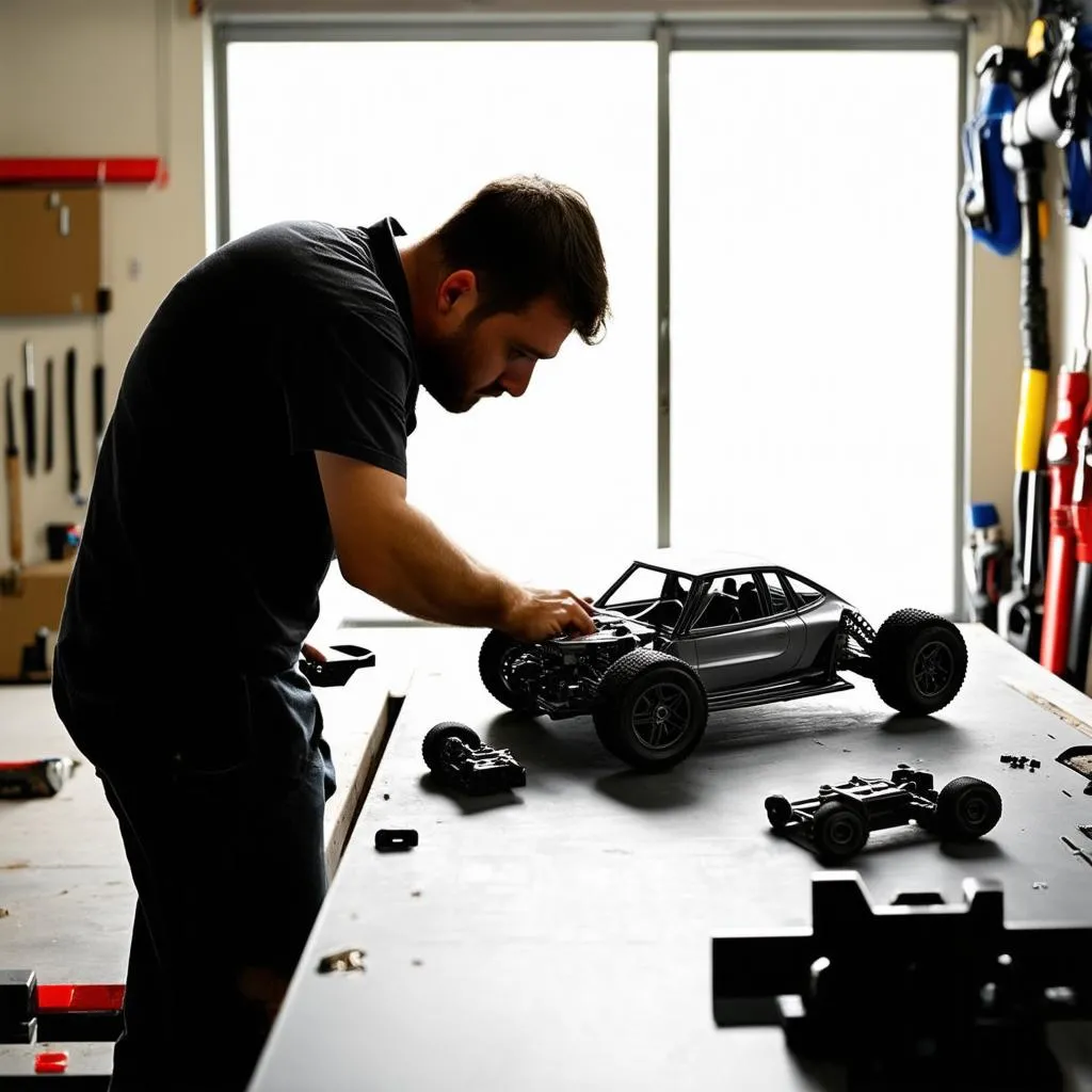 Mechanic Working on RC Car