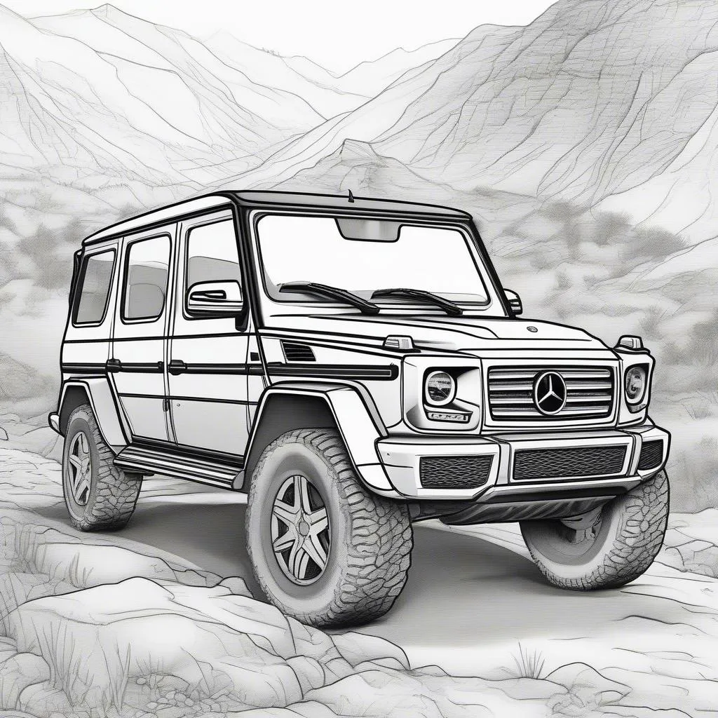 Mercedes-Benz G-Wagon Coloring Page