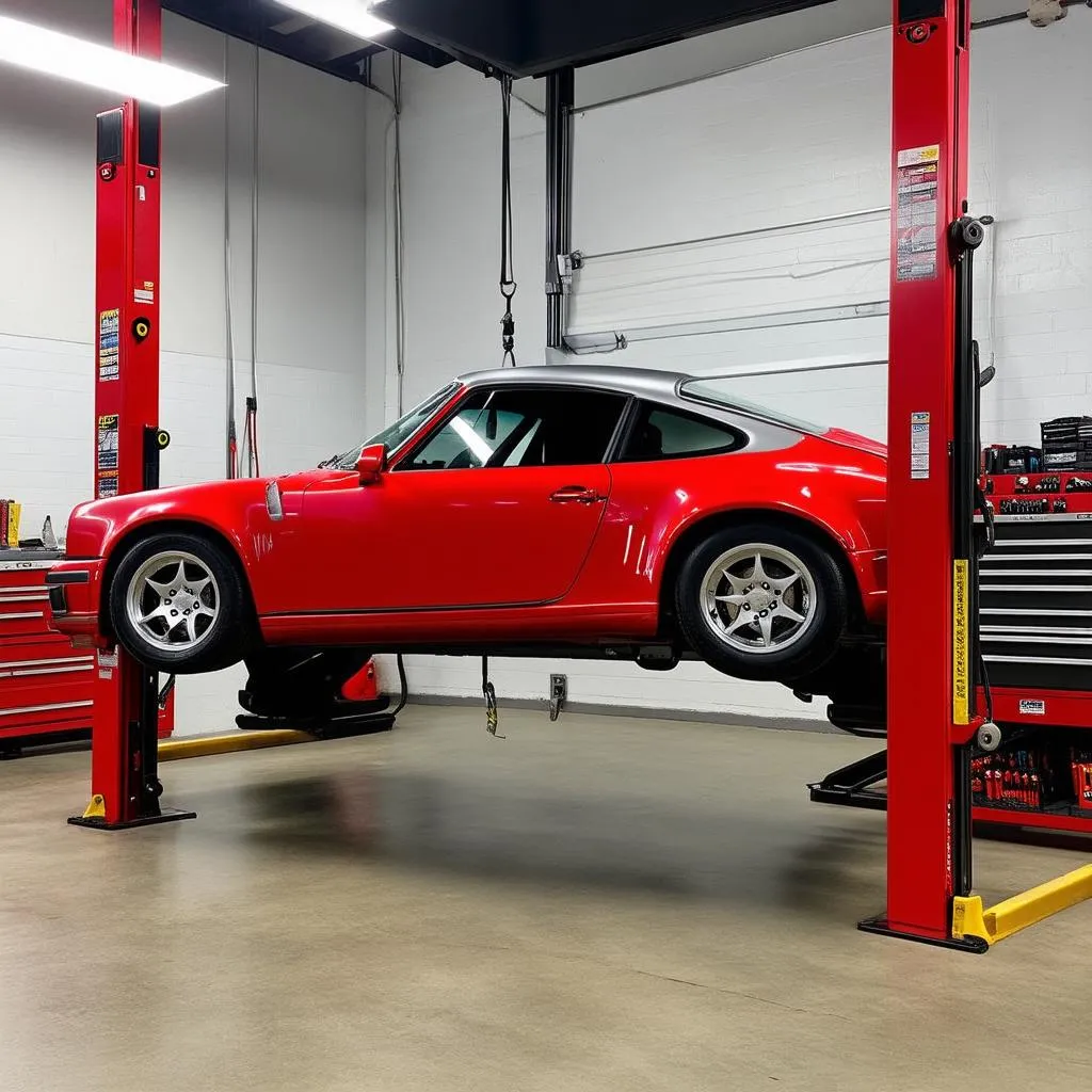 Mid Rise Car Lift in Garage