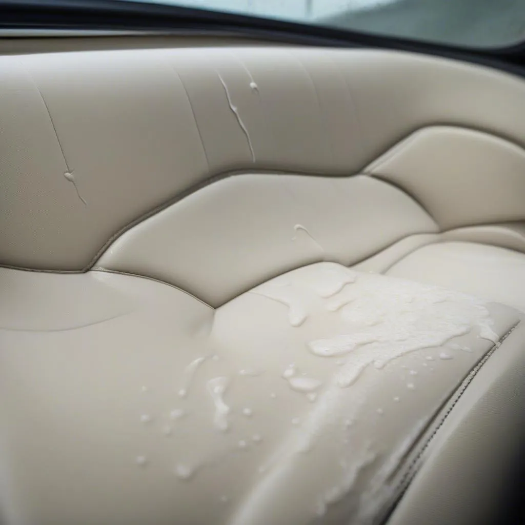 Cleaning up spilled milk in a car interior