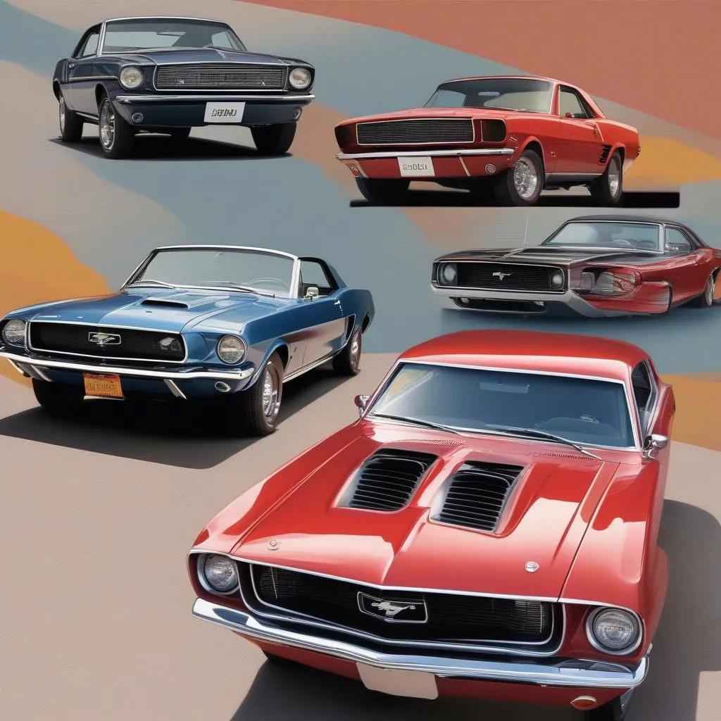 Classic Muscle Cars and 60s Music