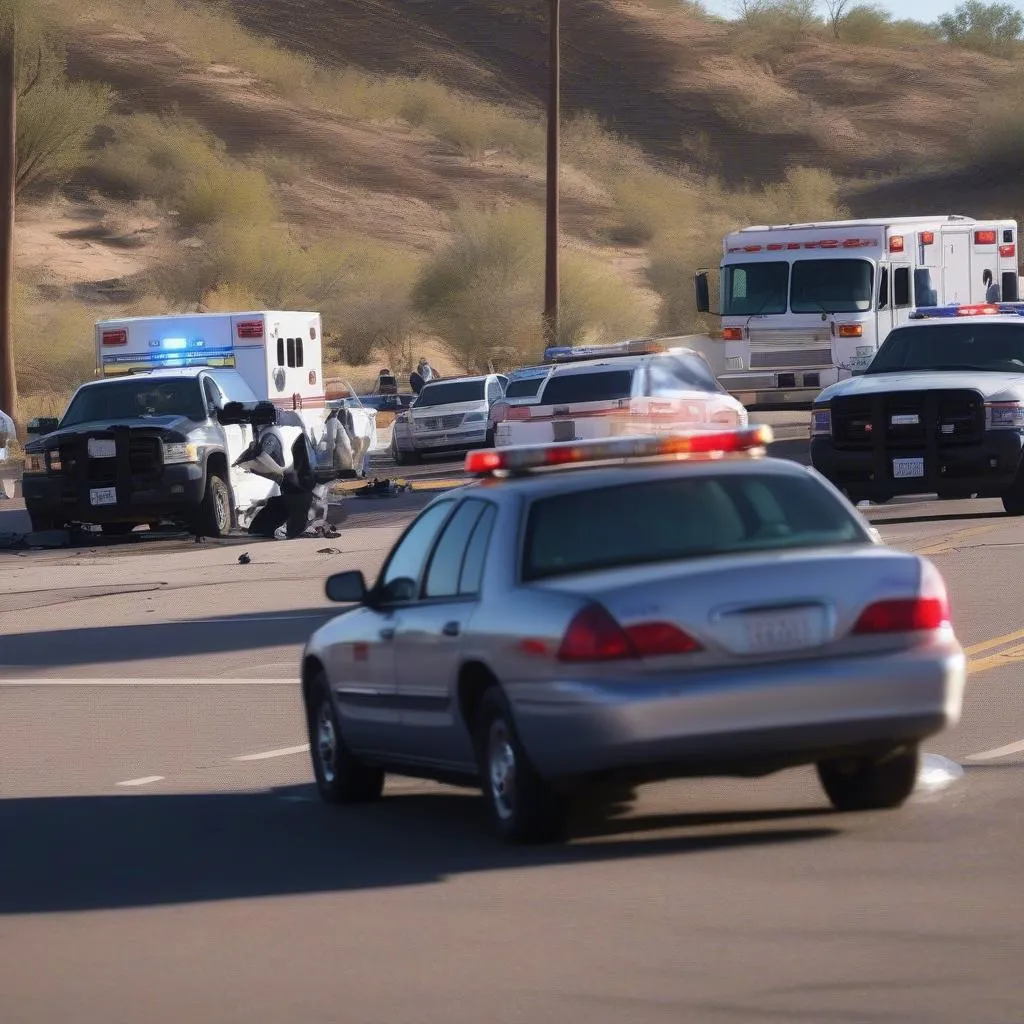 Car Accident Scene in Nelson, AZ