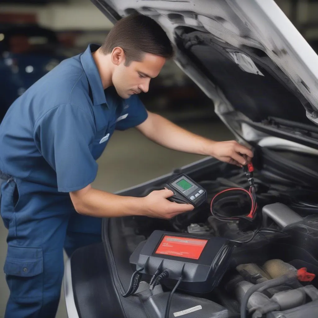 Mechanic working on Nissan 300ZX