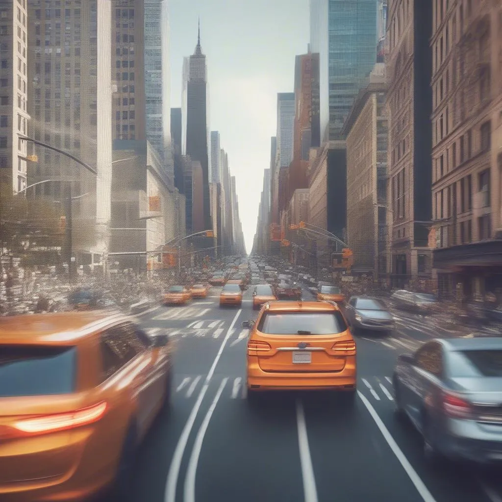 Blind Spot Warning in NYC Traffic During Rush Hour