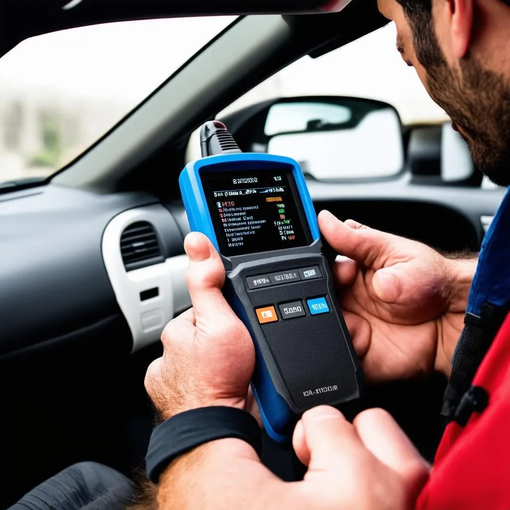 Mechanic Using OBD Code Reader