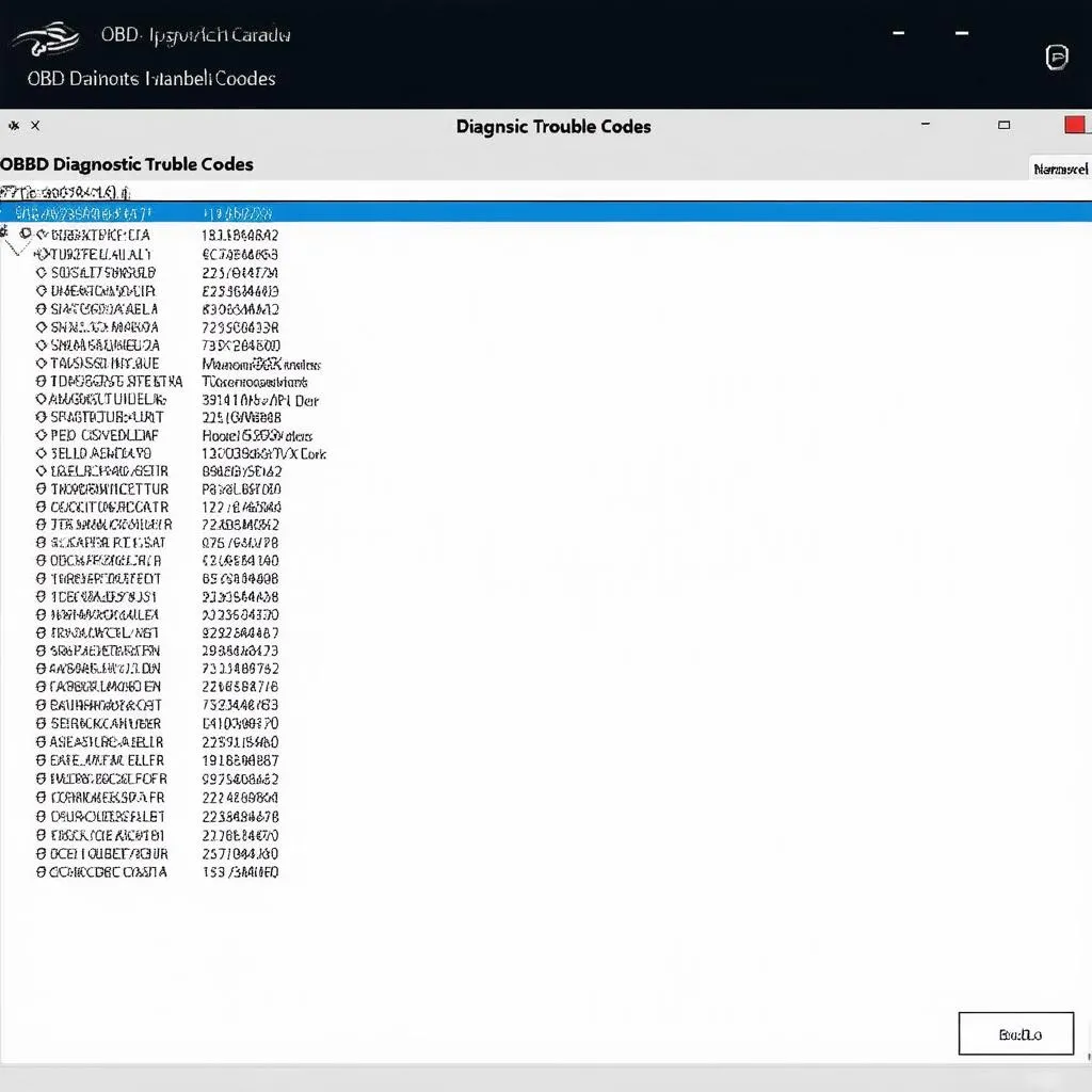 obd diagnostic trouble codes