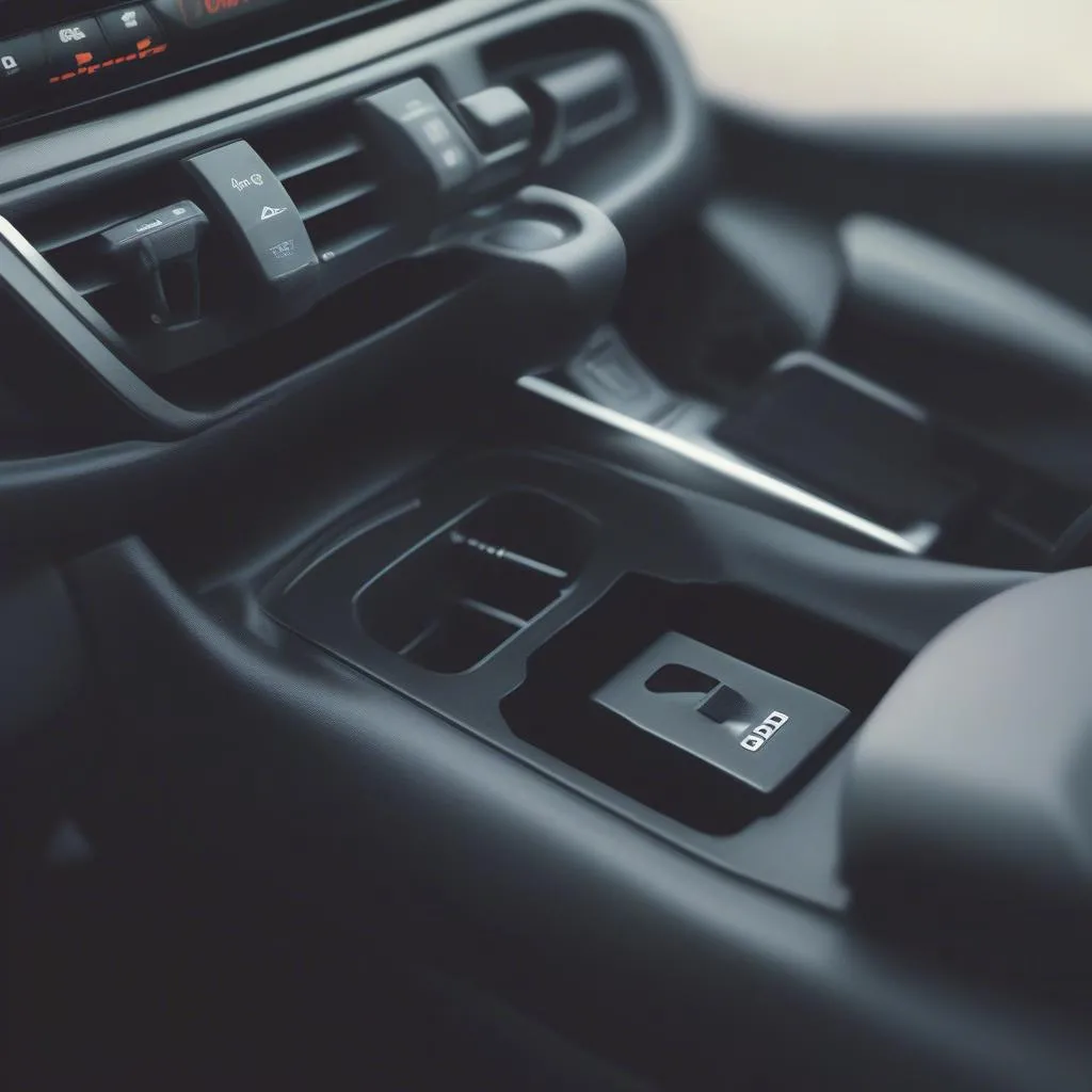 A view of the OBD connector location on a Honda Civic under the dashboard.