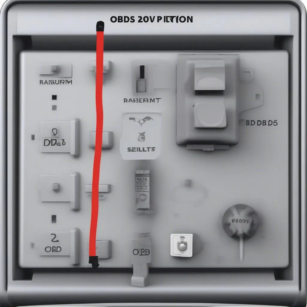 2005 Ford Expedition OBD Fuse Location: A close-up view of the fuse box diagram with the OBD fuse labeled.