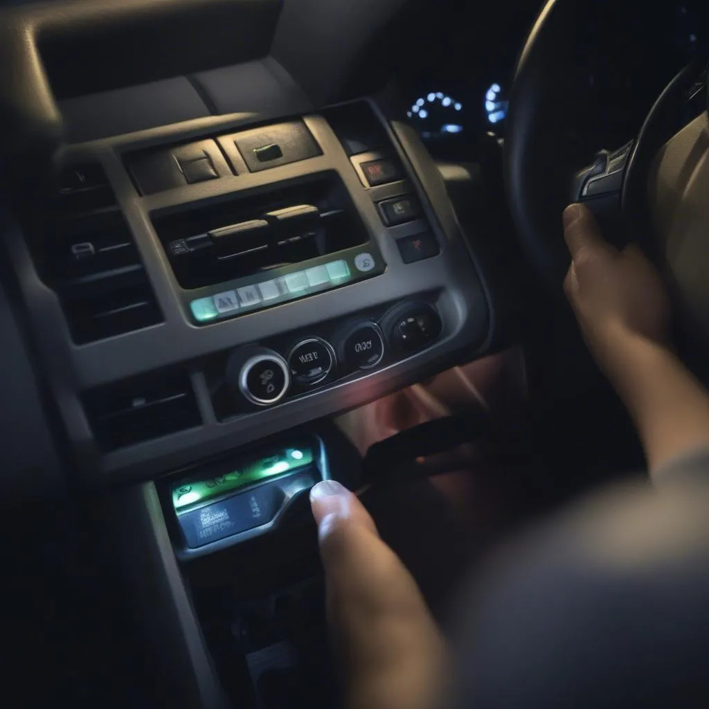 OBD Reader plugged into a Freelander 2