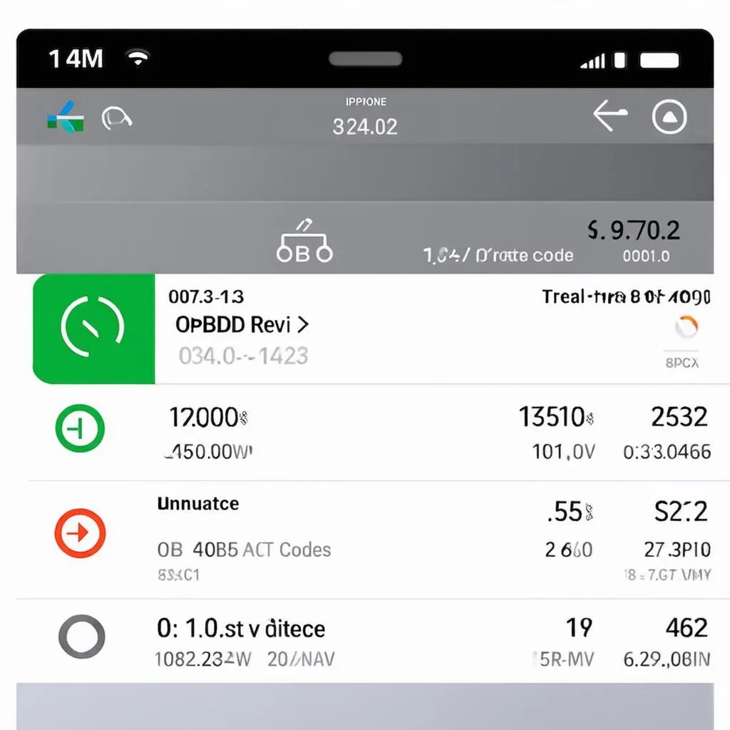 iPhone OBD Rev App data