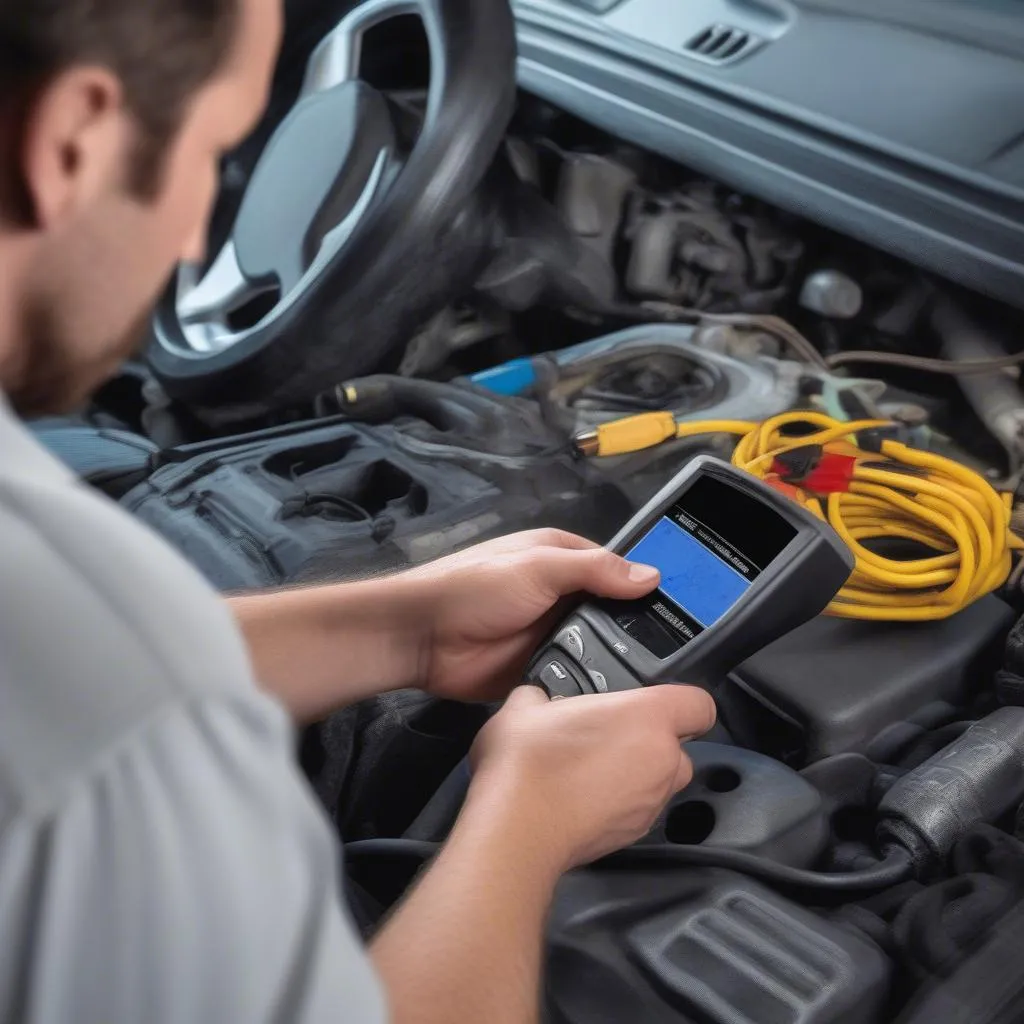 OBD Scanner Connected to Chevy Tahoe